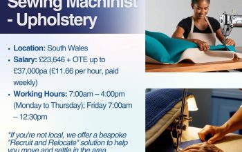 Вакансія: Швачка на фабрику меблів (Прямий контракт)