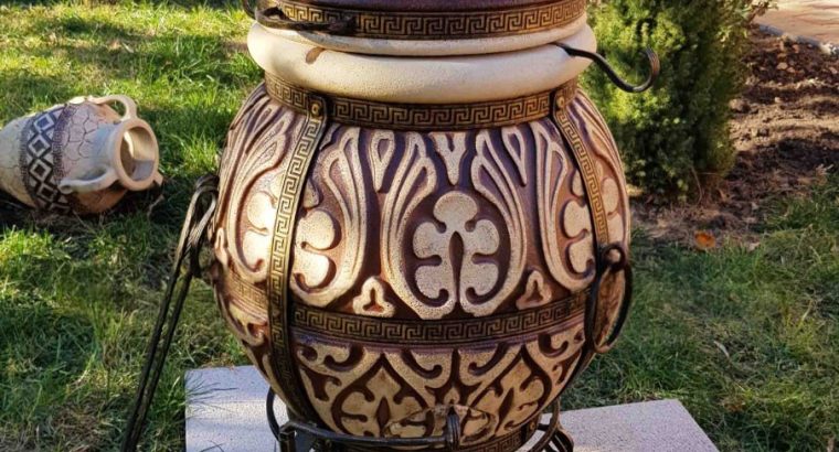 Тандир Аттіка 85 л | Преміальна BBQ-піч із шамотної глини – ручна робота, безкоштовна доставка